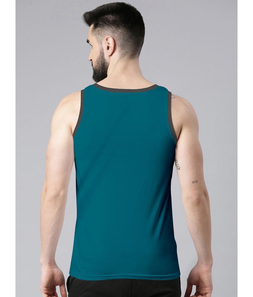     			happy khajana Polyester Regular Fit Solid Sleeveless Men's T-Shirt - Teal ( Pack of 1 )