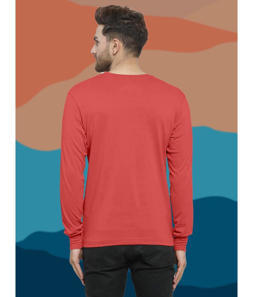     			happy khajana Polyester Regular Fit Solid Full Sleeves Men's T-Shirt - Red ( Pack of 1 )