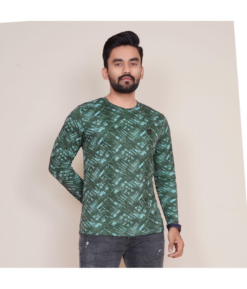     			happy khajana Polyester Regular Fit Solid Full Sleeves Men's T-Shirt - Green ( Pack of 1 )