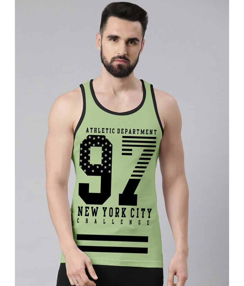     			happy khajana Polyester Regular Fit Solid Sleeveless Men's T-Shirt - Green ( Pack of 1 )