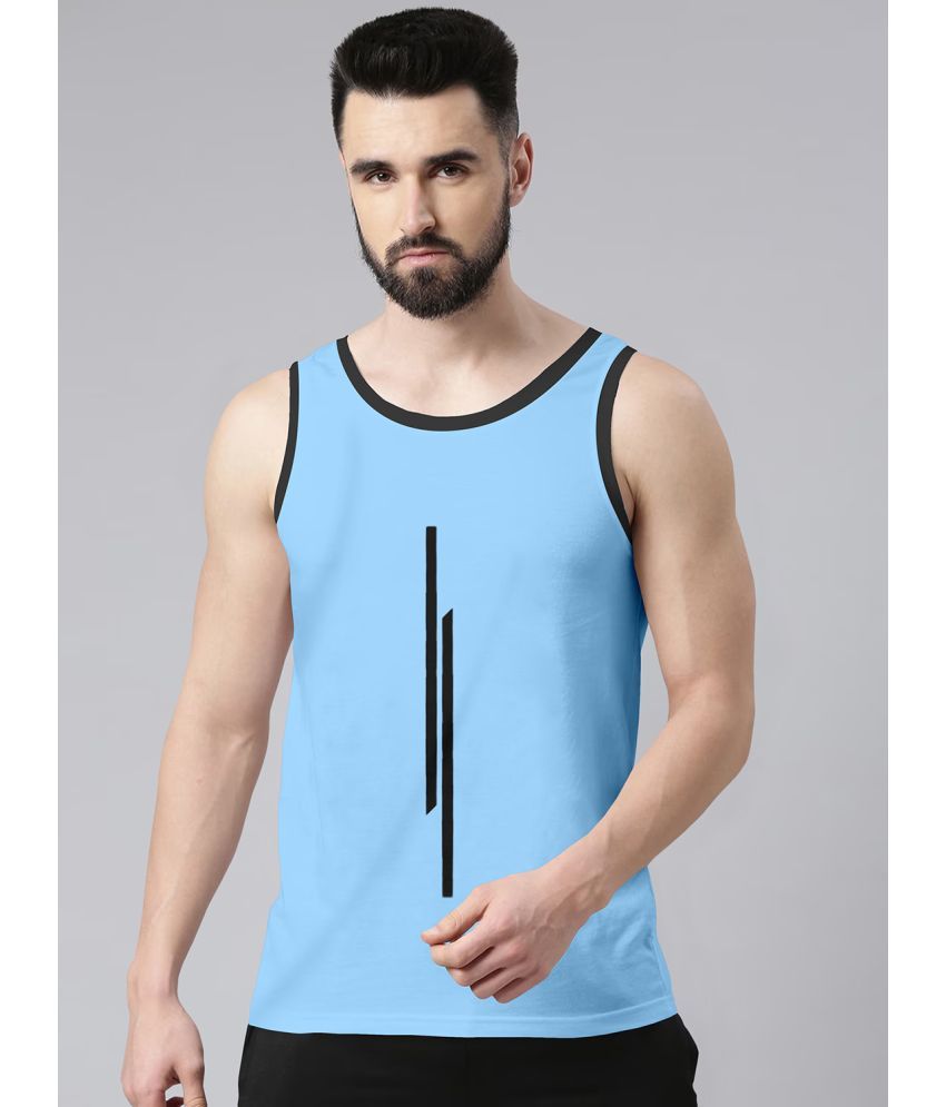     			happy khajana Polyester Regular Fit Solid Sleeveless Men's T-Shirt - Sky Blue ( Pack of 1 )