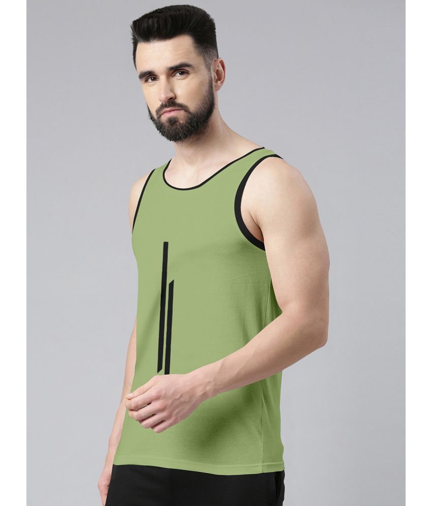     			happy khajana Polyester Regular Fit Solid Sleeveless Men's T-Shirt - Green ( Pack of 1 )