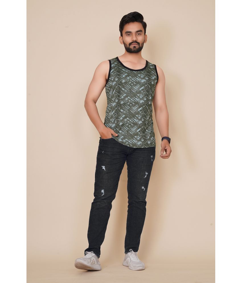     			happy khajana Polyester Regular Fit Solid Sleeveless Men's T-Shirt - Green ( Pack of 1 )