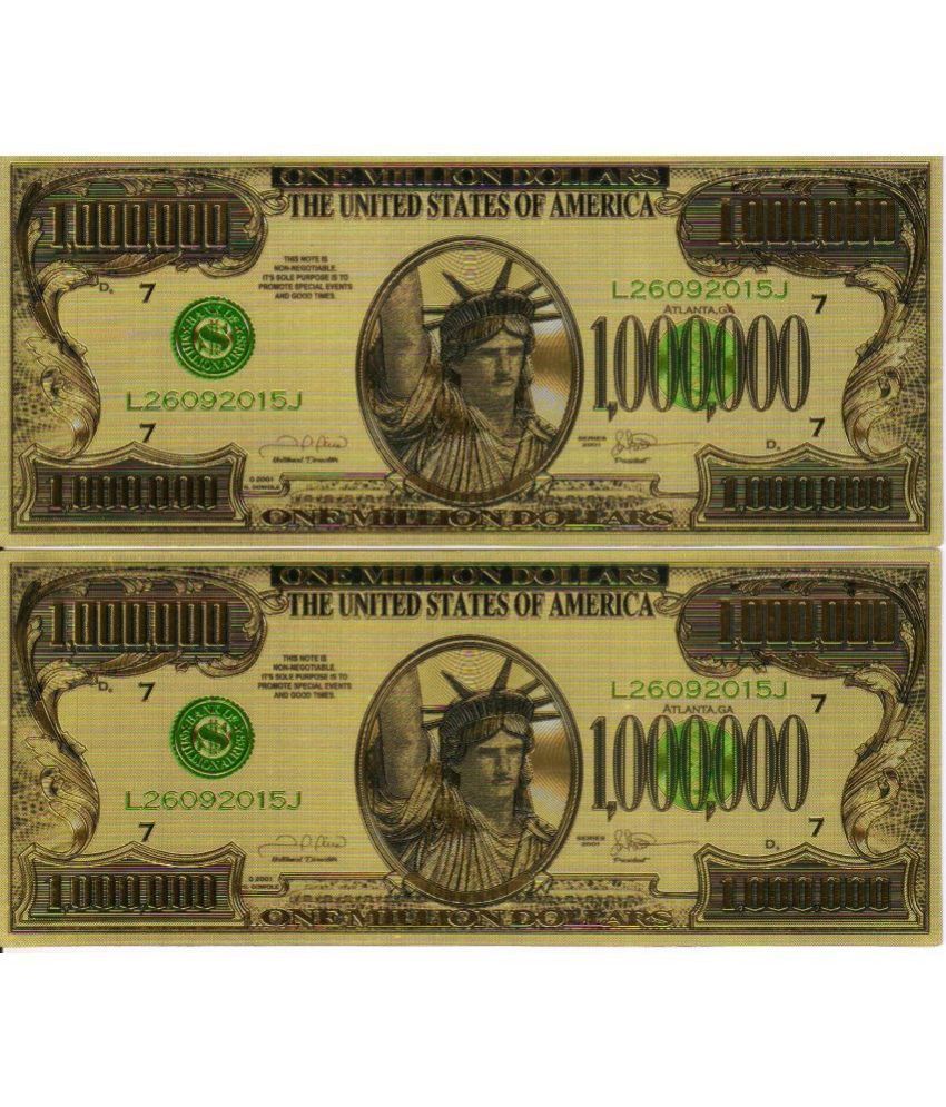     			1 Million (1000000) US Dollar Bill 24Kt Gold Plated 2 Paper currency