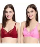 Kiran Enterprises Pack of 2 Lace Non Padded Women's Everyday Bra ( Multicolor )