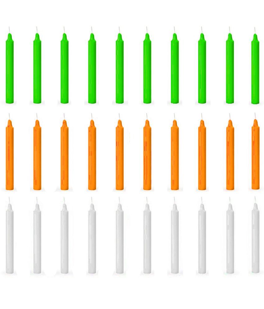     			ASIDEA Multicolour Tapered Candle 10 cm ( Pack of 30 )