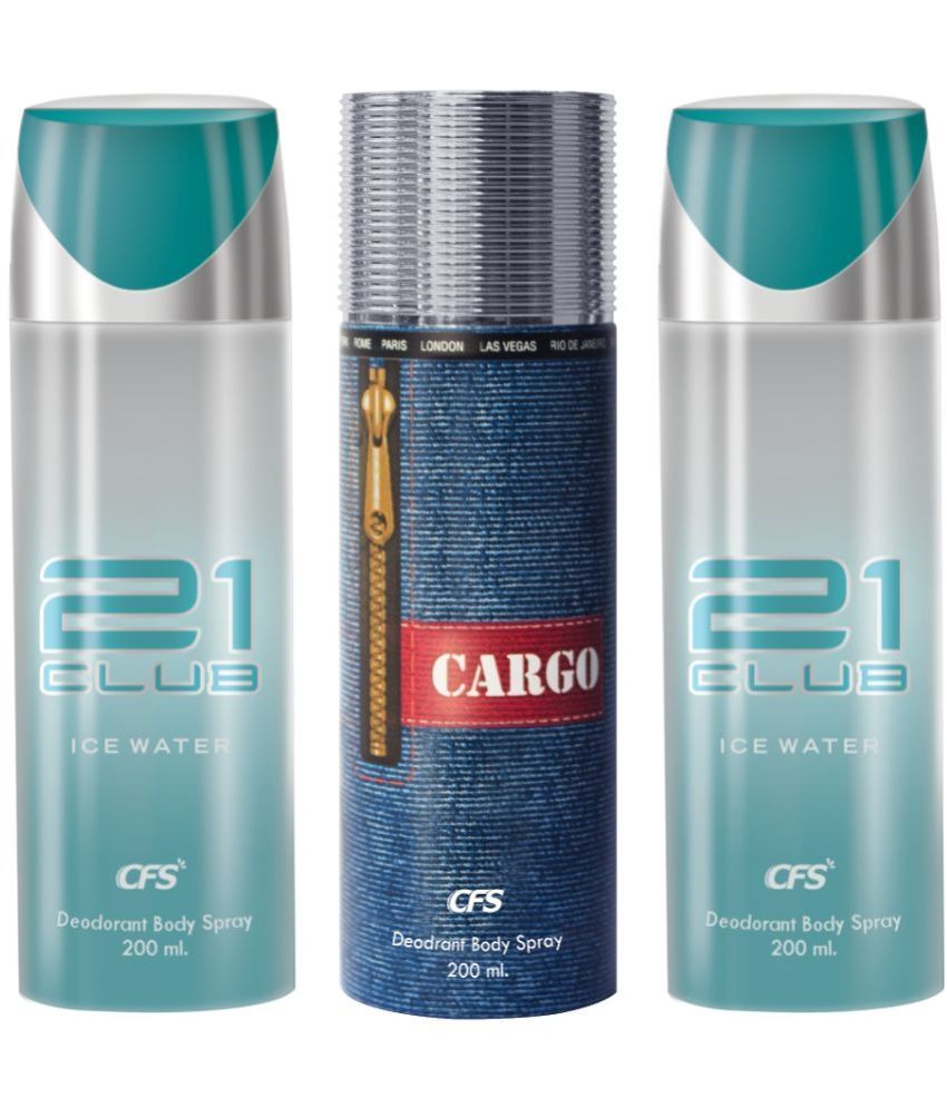     			CFS  Ice Water, Ice Water & Cargo Blue Body Spray for Unisex 600 ml ( Pack of 3 )