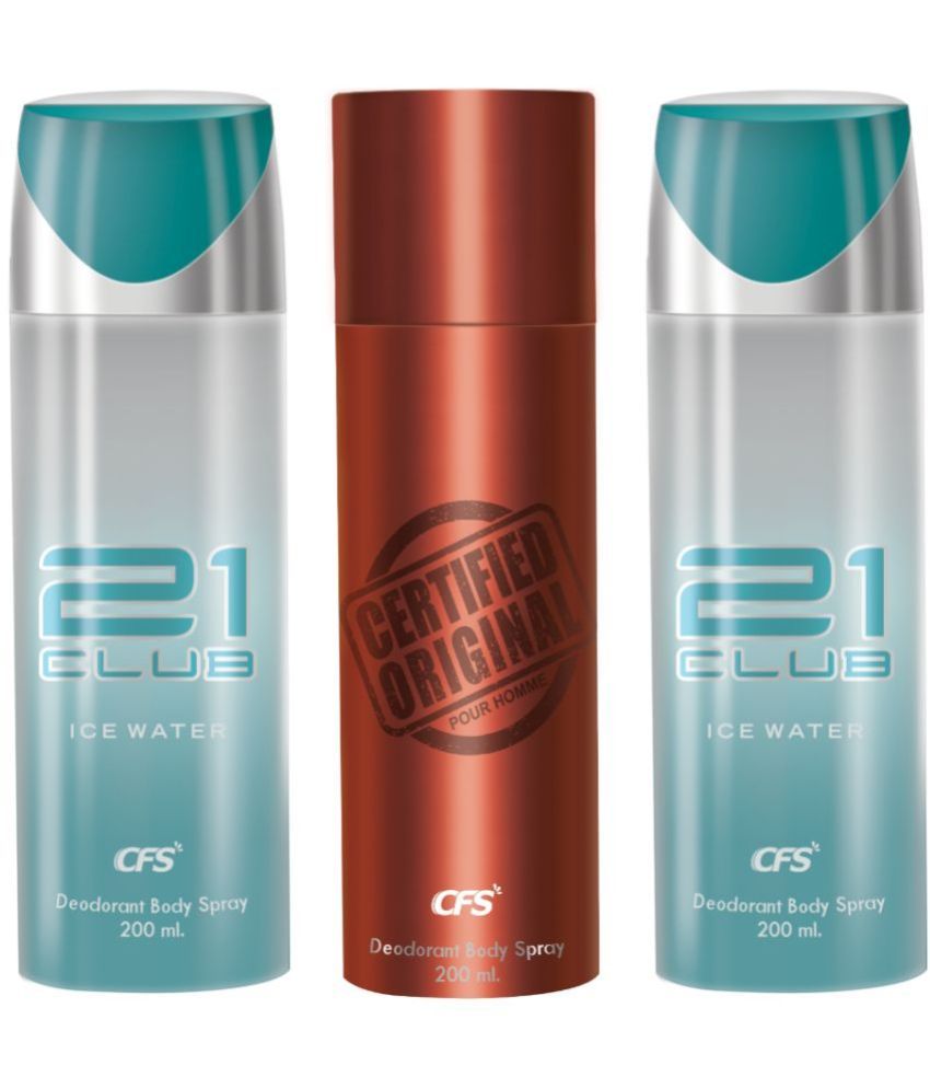     			CFS  Ice Water, Ice Water & Certified Brown Deodorant Spray for Unisex 600 ml ( Pack of 3 )