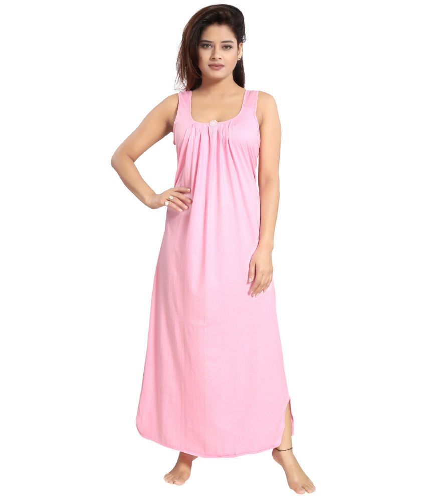     			Cinco Light Pink Cotton Blend Women's Nightwear Nighty & Night Gowns ( Pack of 1 )