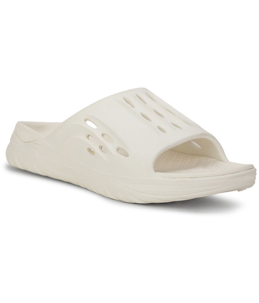     			Floatz White Men's Slide Flip Flop