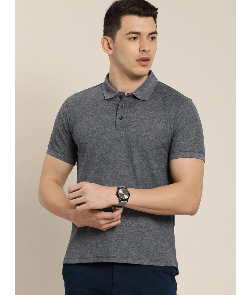     			GET GOLF Cotton Blend Regular Fit Self Design Half Sleeves Men's Polo T Shirt - Charcoal ( Pack of 1 )