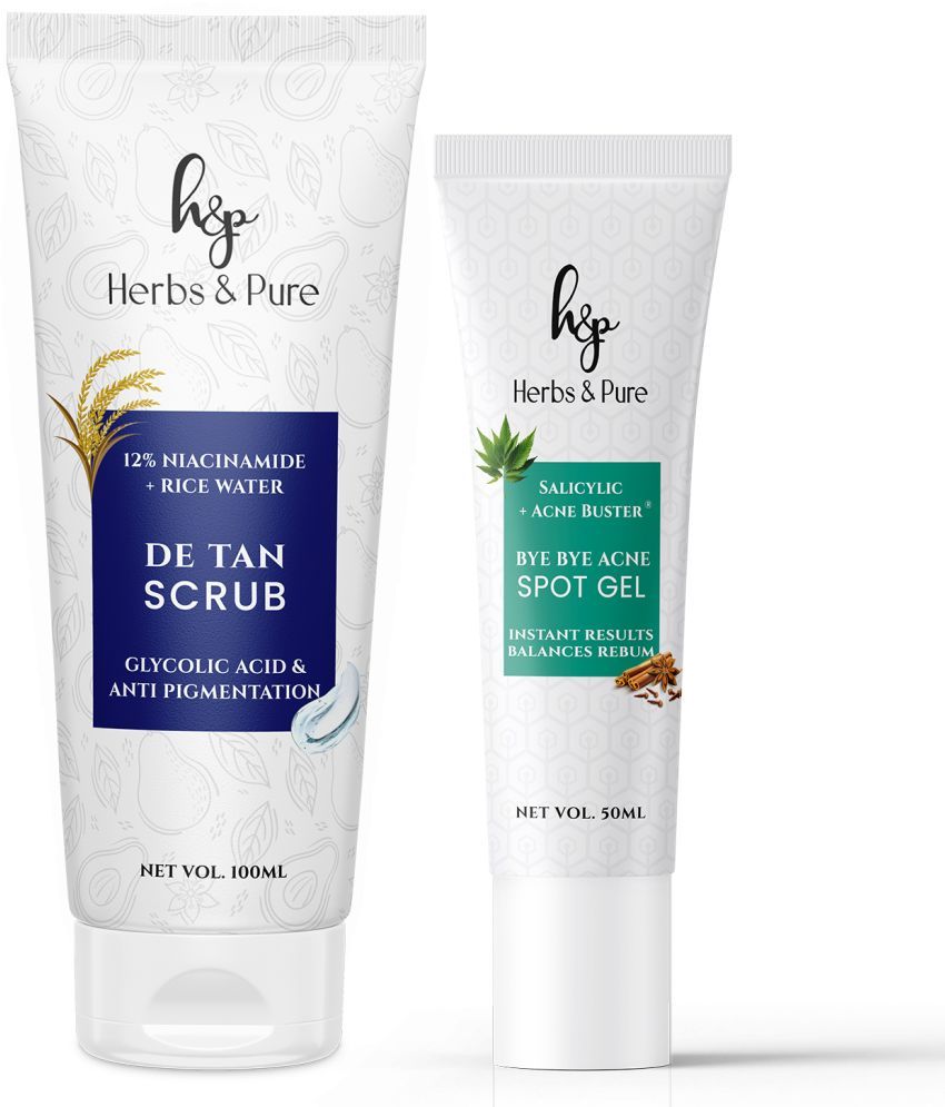     			Herbs and Pure De tan Scrub with and Rice Water for Anti Pigmentation and Bye Bye Spot Gel (150 ML)