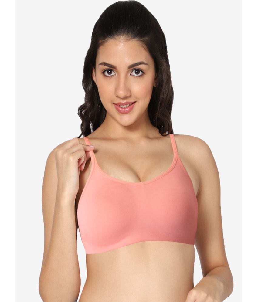     			IN CARE LINGERIE Peach Cotton Non Padded Women's Cami bra ( Pack of 1 )