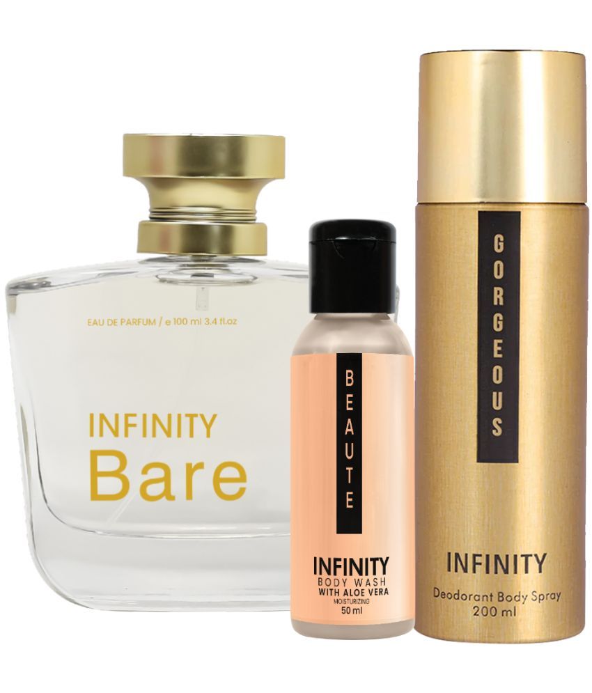     			Infinity Bare EDP Perfume 100ml, Gorgeous Deo Body Spray 200ml, Beaute Body Wash 50ml