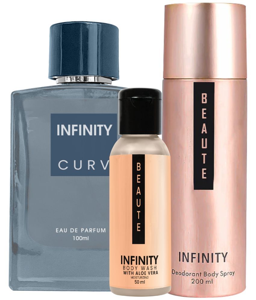     			Infinity Curv EDP Perfume 100ml, Beaute Deo Body Spray 200ml, Beaute Body Wash 50ml