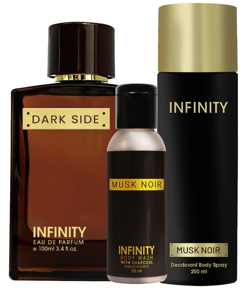     			Infinity Dark Side EDP Perfume 100ml, Musk Noir Deo Body Spray 200ml, Musk Noir Body Wash 50ml