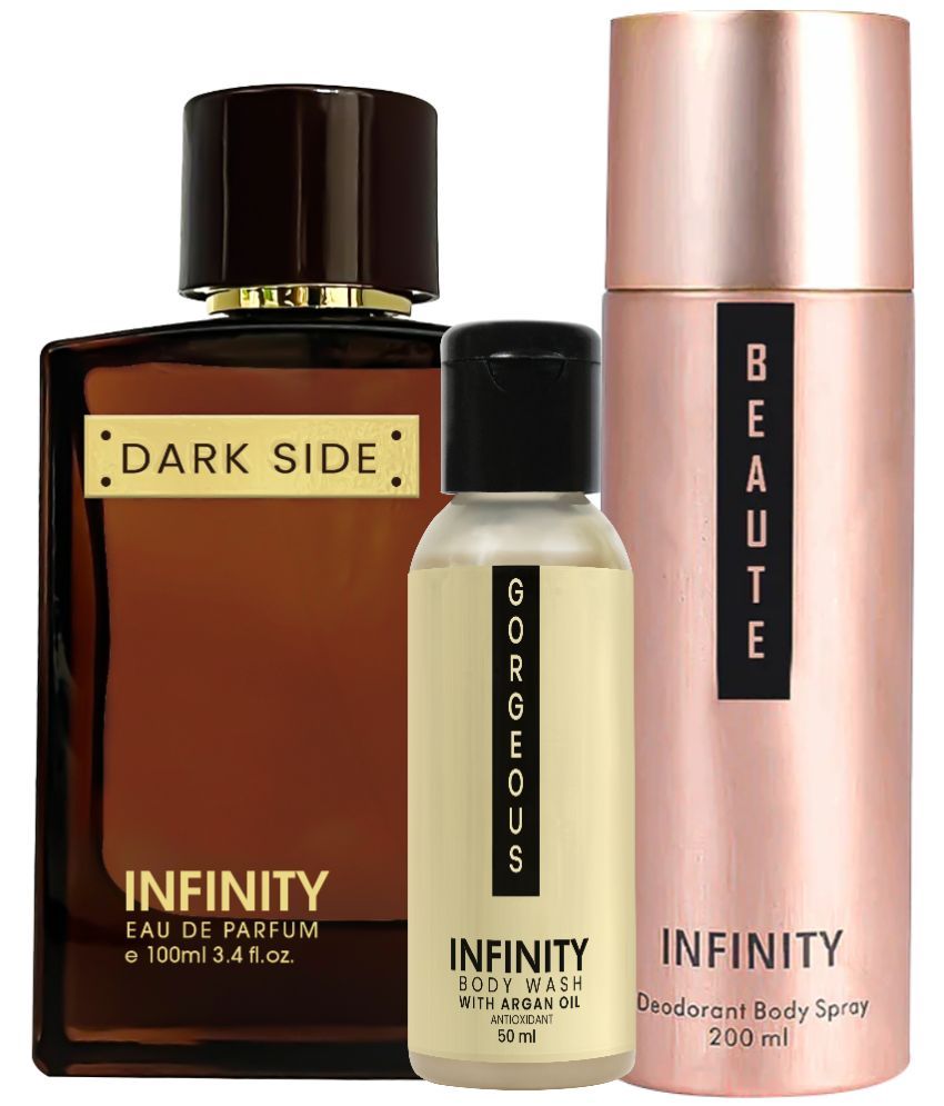     			Infinity Dark Side EDP Perfume 100ml, Beaute Deo Body Spray 200ml, Gorgeous Body Wash 50ml