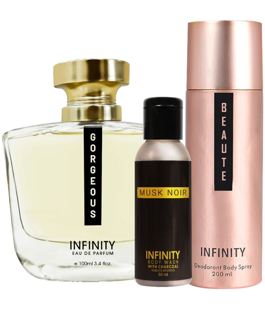     			Infinity Gorgeous EDP Perfume 100ml, Beaute Deo Body Spray 200ml, Musk Noir Body Wash 50ml