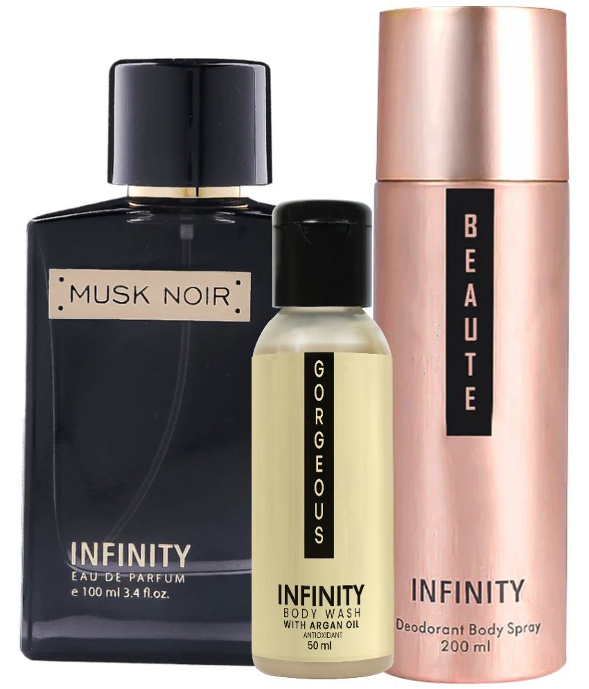     			Infinity Musk Noir EDP Perfume 100ml, Beaute Deo Body Spray 200ml, Gorgeous Body Wash 50ml