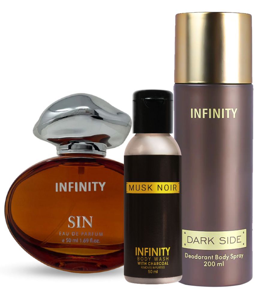     			Infinity Sin EDP Perfume 50ml, Dark Side Deo Body Spray 200ml, Musk Noir Body Wash 50ml