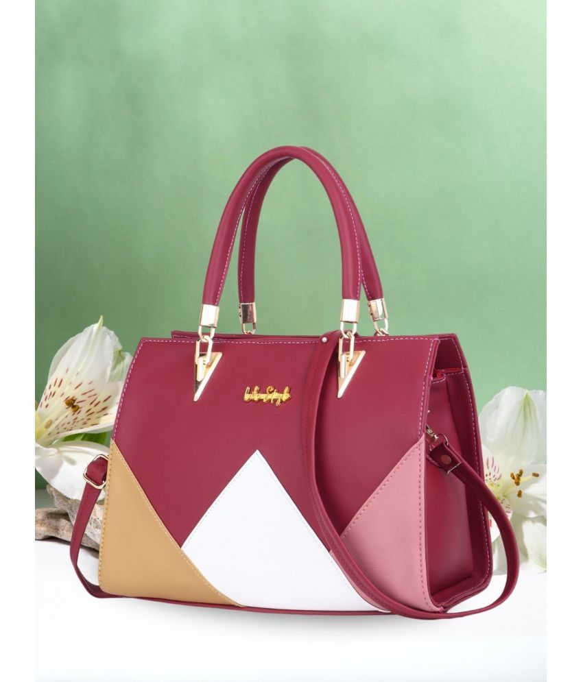     			LIKE STYLE Maroon PU Shoulder Bag