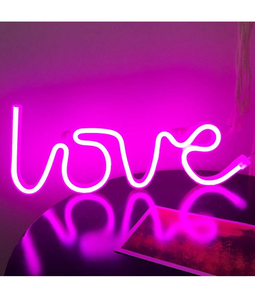     			Love Neon Sign-Neon Signs for Bedroom,Adapter or Battery Light Wall,led neon as Wall Girls up Sign For Party, Christmas, Bar, Home Decoration ,Bedroom Wall, Wedding  ( Pink)