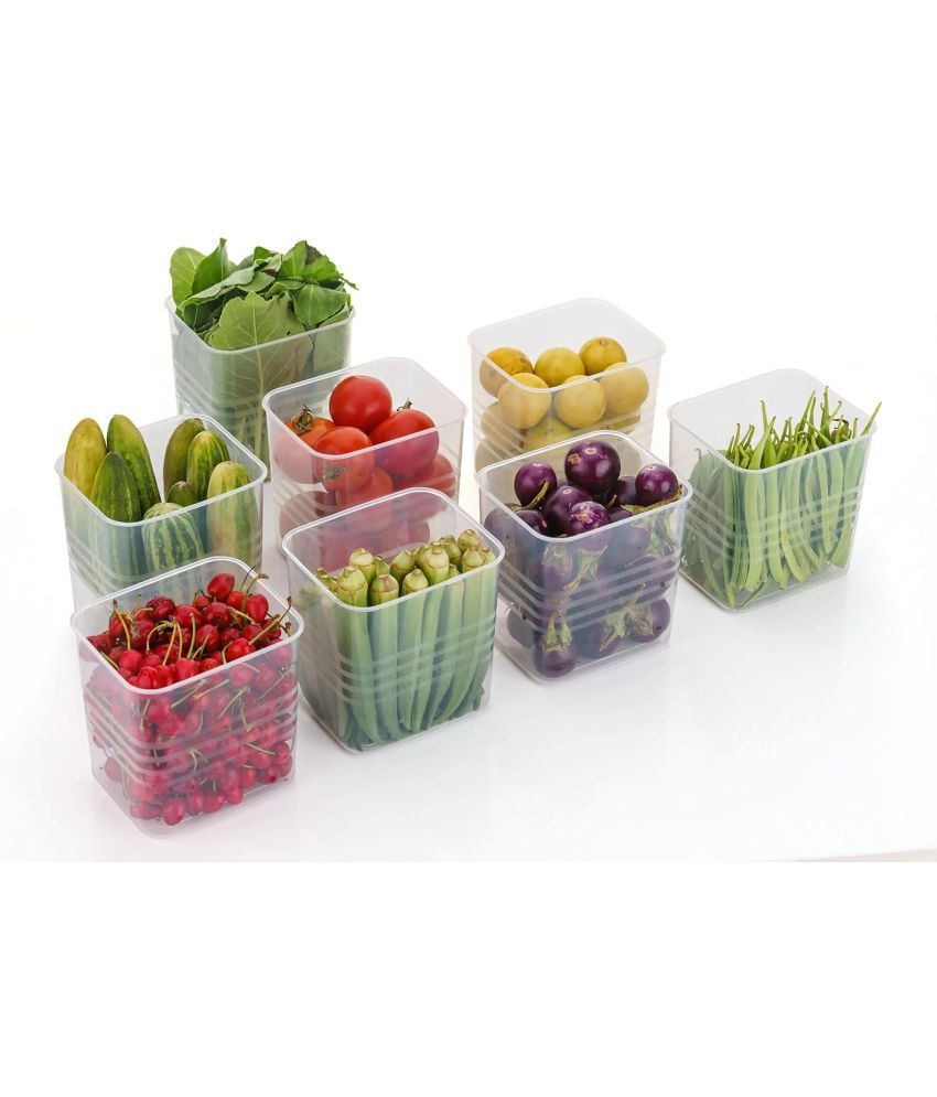     			MAGICSPOON Fridge Storage Tray PET Transparent Utility Container ( Set of 8 )