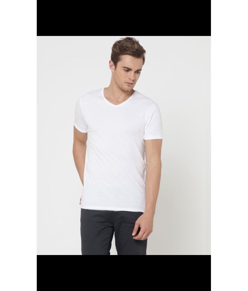     			Morbih Cotton Regular Fit Solid Half Sleeves Men's T-Shirt - White ( Pack of 1 )