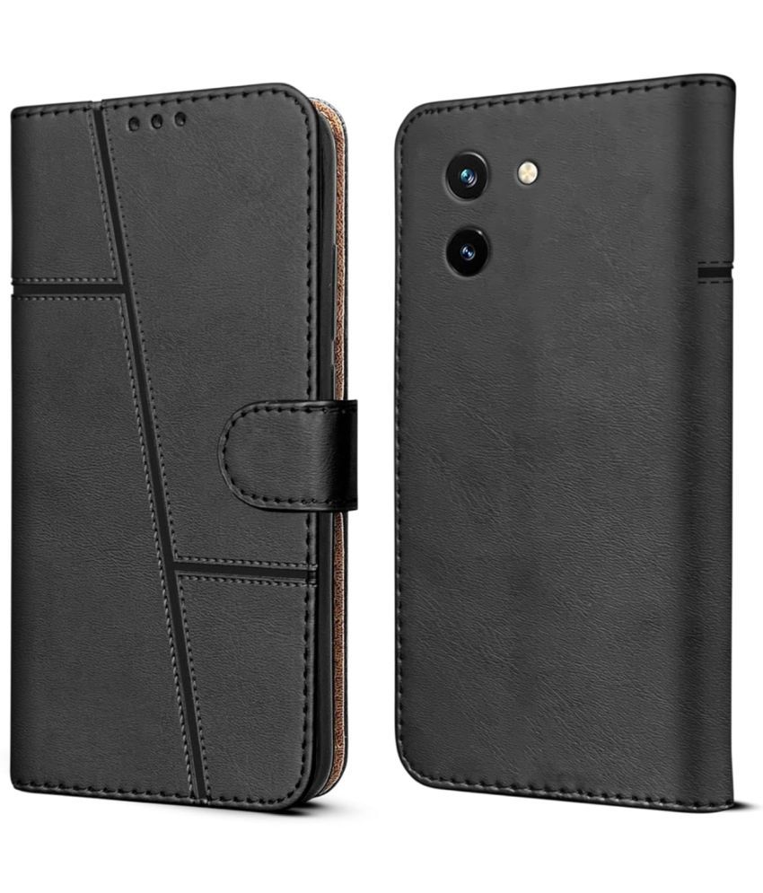     			NBOX Black Flip Cover Artificial Leather Compatible For Vivo T3x 5G ( Pack of 1 )