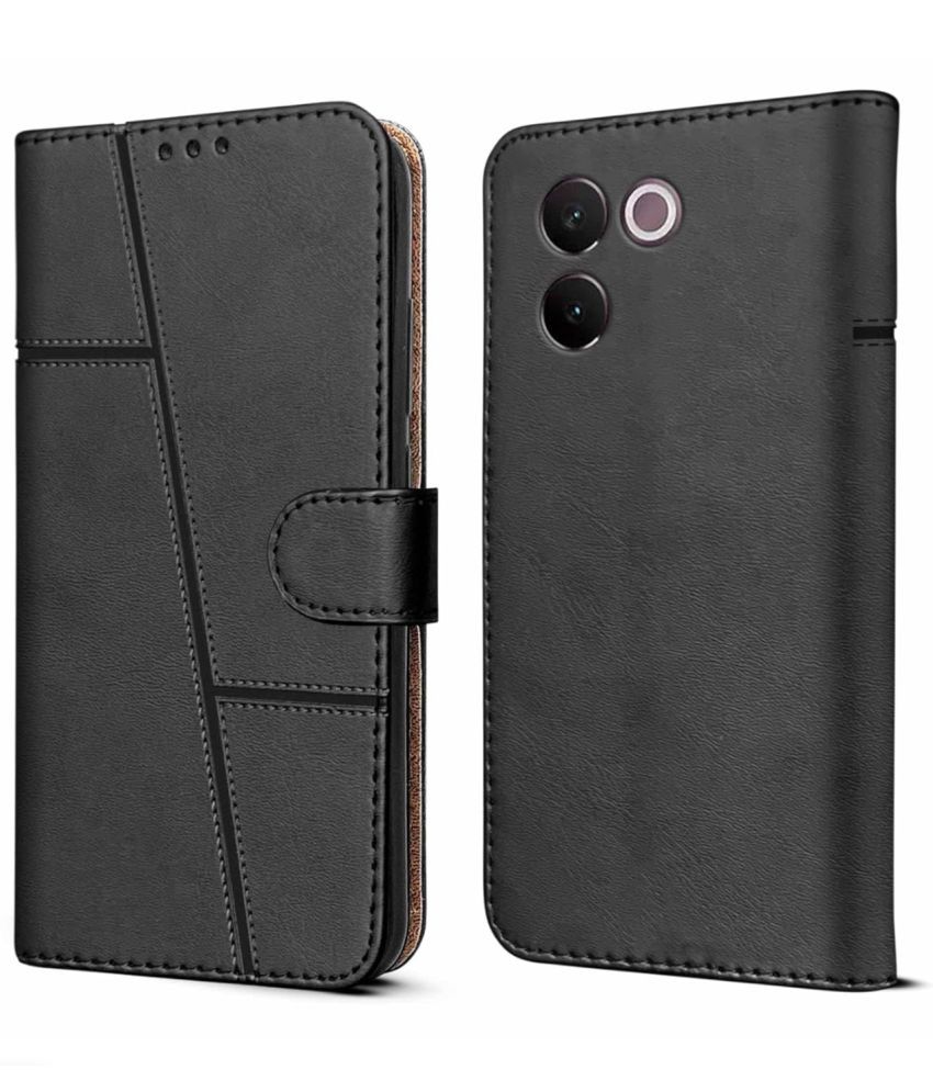     			NBOX Black Flip Cover Artificial Leather Compatible For Vivo V30e 5G ( Pack of 1 )