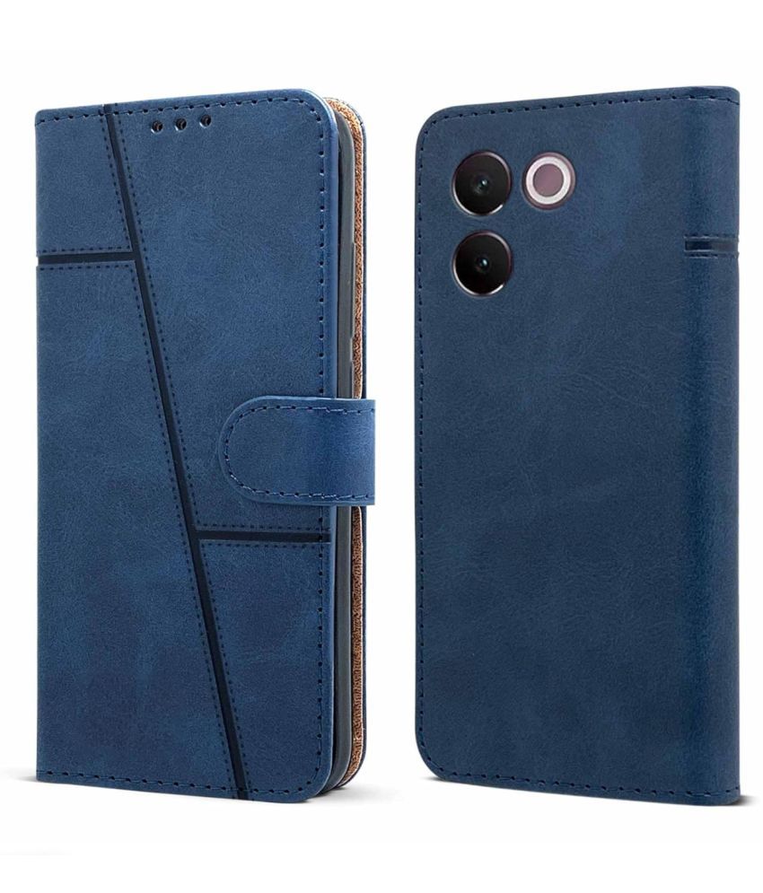     			NBOX Blue Flip Cover Artificial Leather Compatible For Vivo V30e 5G ( Pack of 1 )