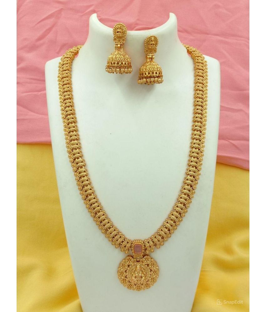     			Padmavati Bangles Pink Alloy Necklace Set ( Pack of 1 )