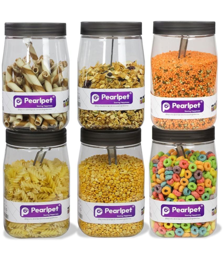     			PearlPet Plastic Black Multi-Purpose Container ( Set of 6 )