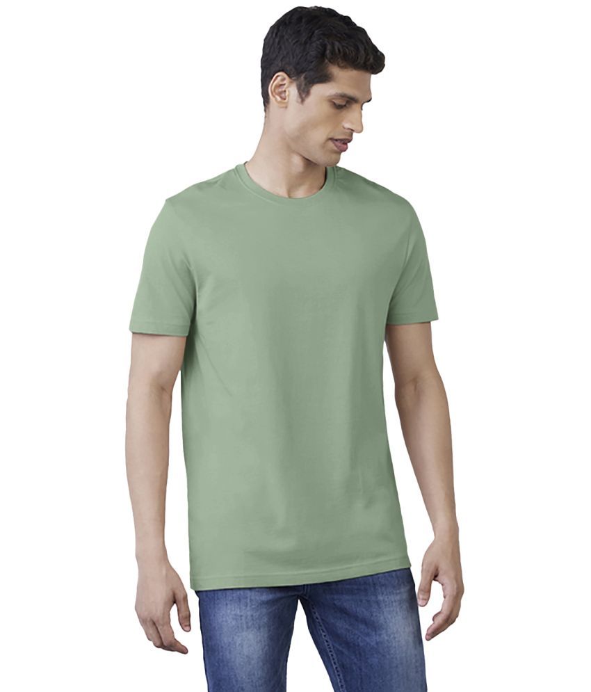     			Radprix Cotton Blend Regular Fit Solid Half Sleeves Men's T-Shirt - Light Green ( Pack of 1 )