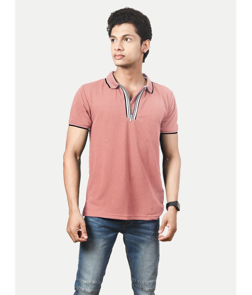     			Radprix Cotton Regular Fit Solid Half Sleeves Men's Polo T Shirt - Pink ( Pack of 1 )