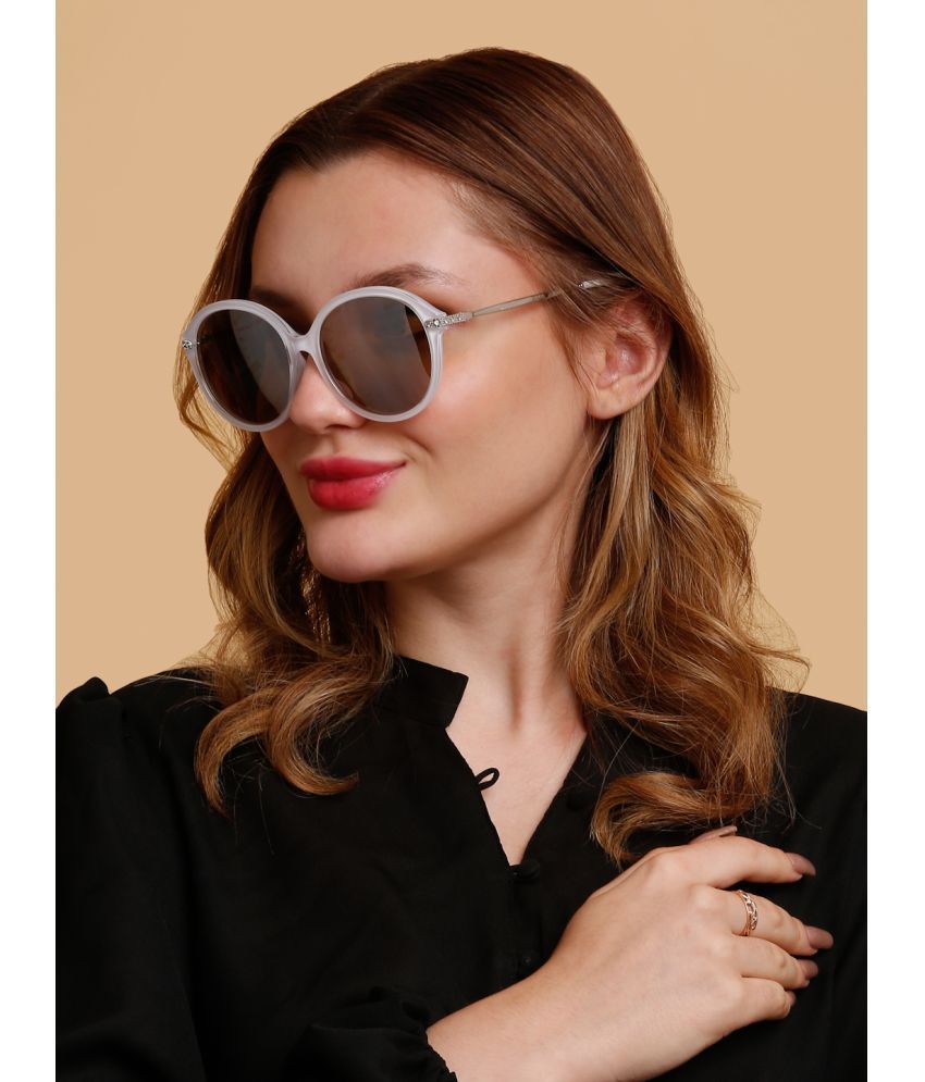     			Sunnies White Round Sunglasses ( Pack of 1 )