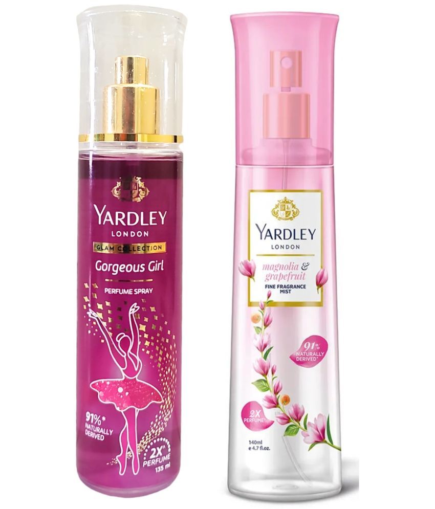     			Yardley London GORGEOUS GIRL&MAGNOLIA-GRAPEFRUIT Body Spray for Women,Unisex,Men 275 ml ( Pack of 2 )