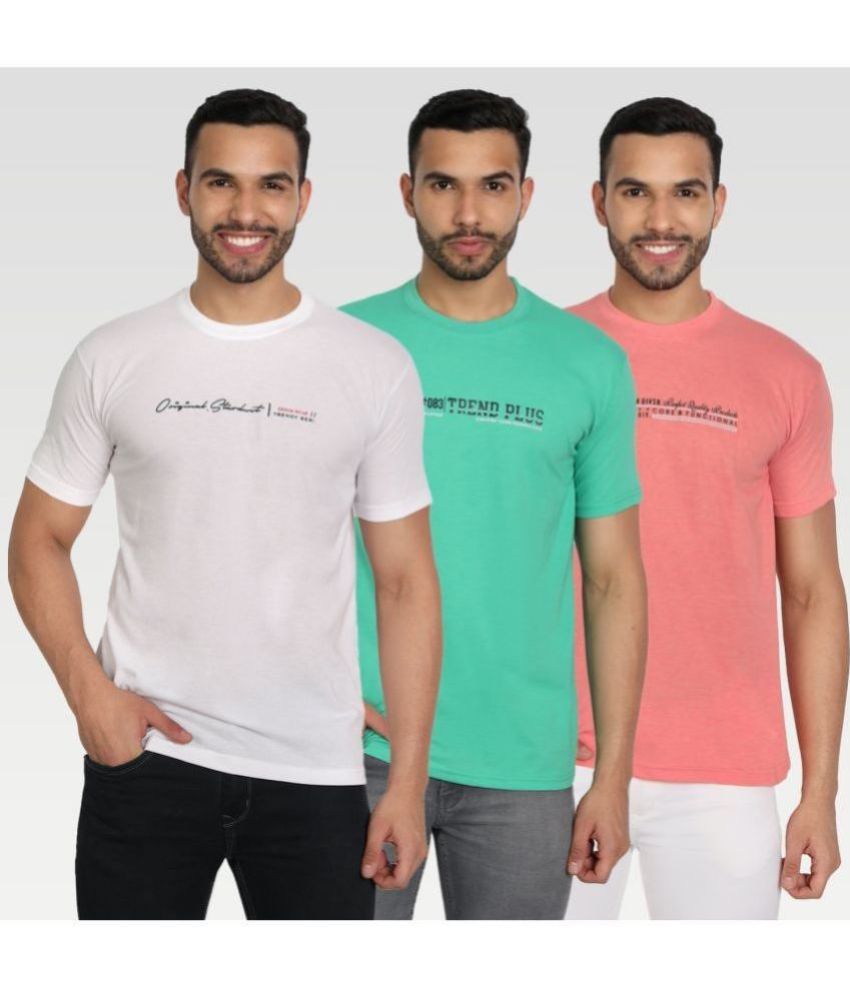     			Zeffit Pack of 3 Cotton Blend Regular Fit Men's T-Shirt ( Multicolor )