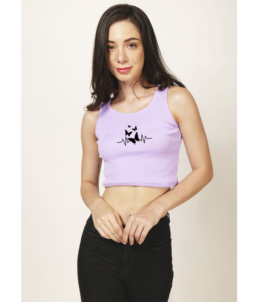     			fashion and youth Purple Cotton Blend Women's Crop Top ( Pack of 1 )