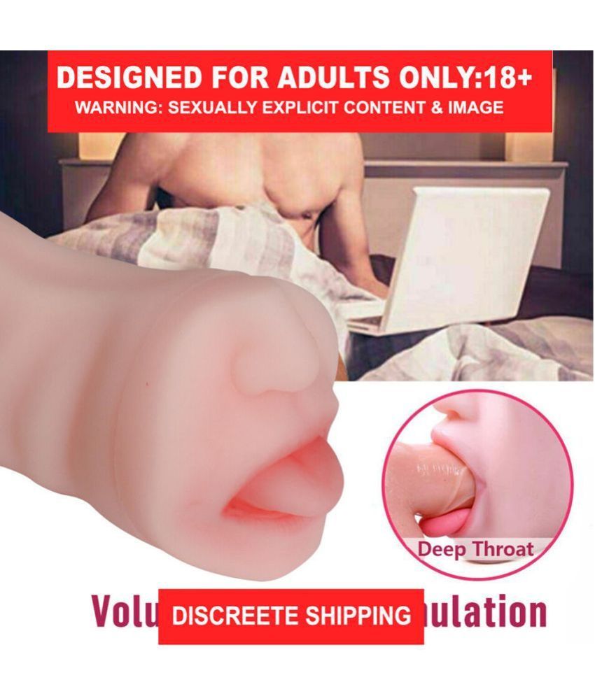     			Blowjob Realistic Pocket Pussy/Mouth Ribbed Silicone Male Masturbator Sex Toy Adult Masturbation sexy toy