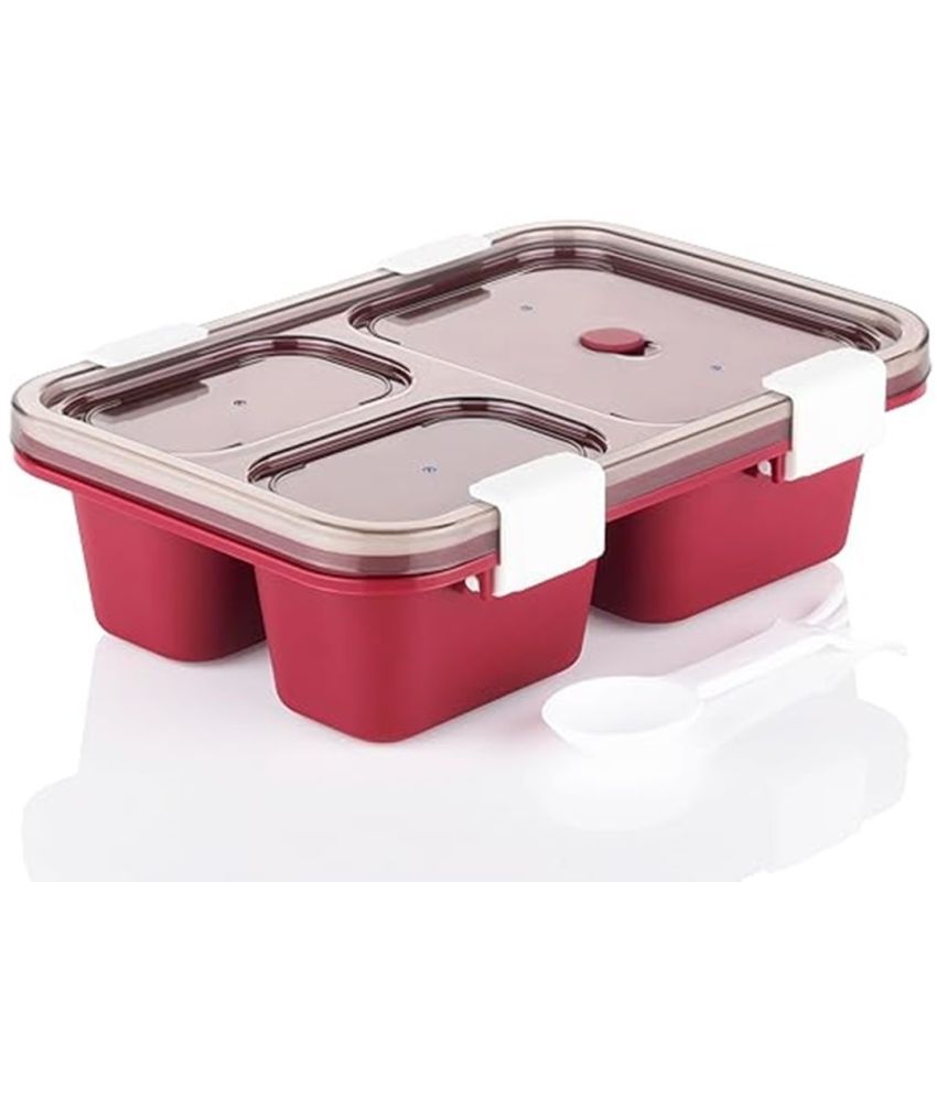     			Dark Sun Kitchenware 3 Compartment School / Office Plastic Lunch Box 1 - Container ( Pack of 1 )