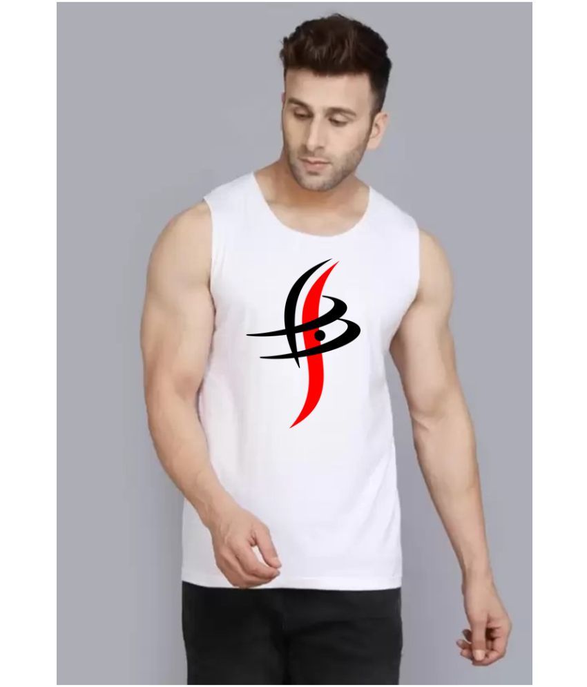     			Pack of 1 EDApparels Polyester Men's Vest ( White ) Gym Vest for Man