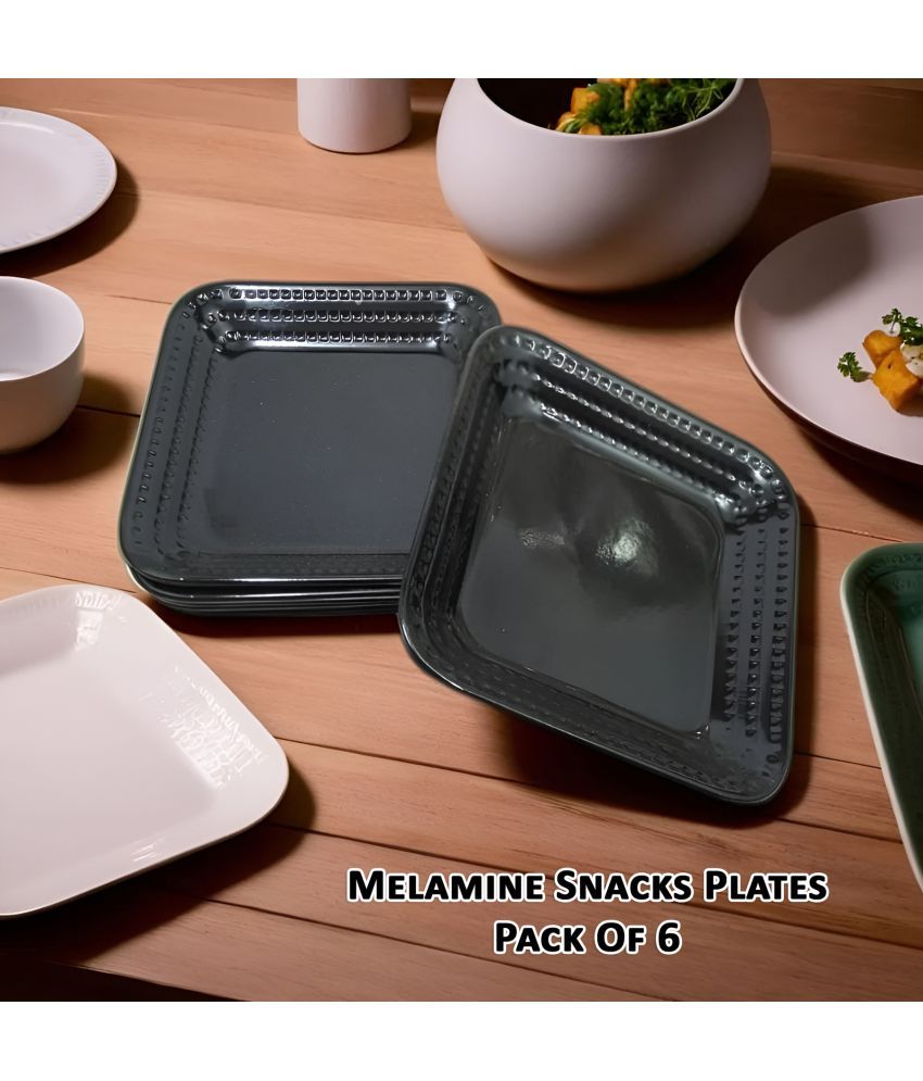     			Inpro 6 Pcs Melamine Black Quarter Plate