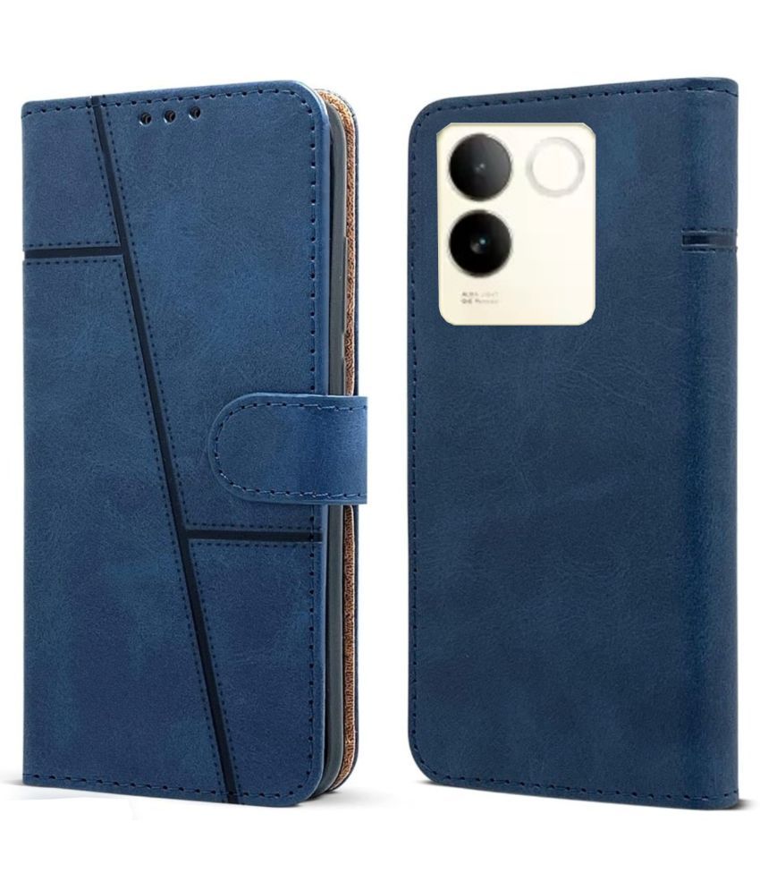     			NBOX Blue Flip Cover Artificial Leather Compatible For Vivo Y200 Pro ( Pack of 1 )