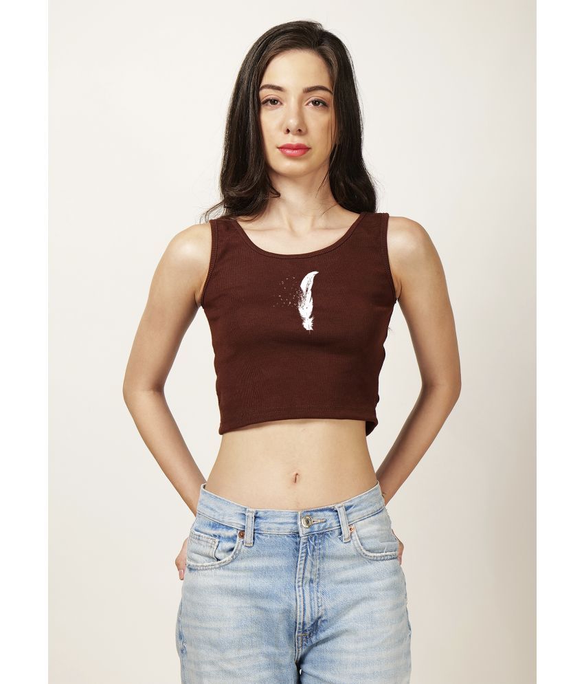     			fashion and youth Brown Cotton Blend Women's Crop Top ( Pack of 1 )