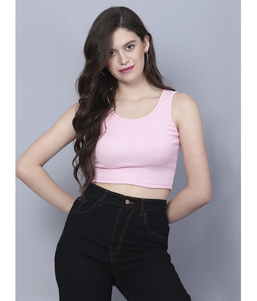     			fashion and youth Pink Cotton Blend Women's Crop Top ( Pack of 1 )