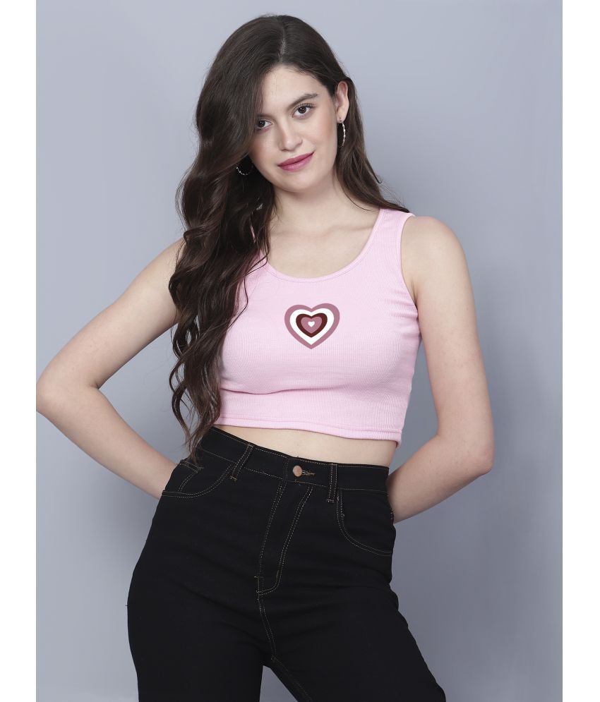     			fashion and youth Pink Cotton Blend Women's Crop Top ( Pack of 1 )