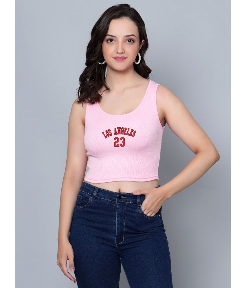     			fashion and youth Pink Cotton Blend Women's Crop Top ( Pack of 1 )