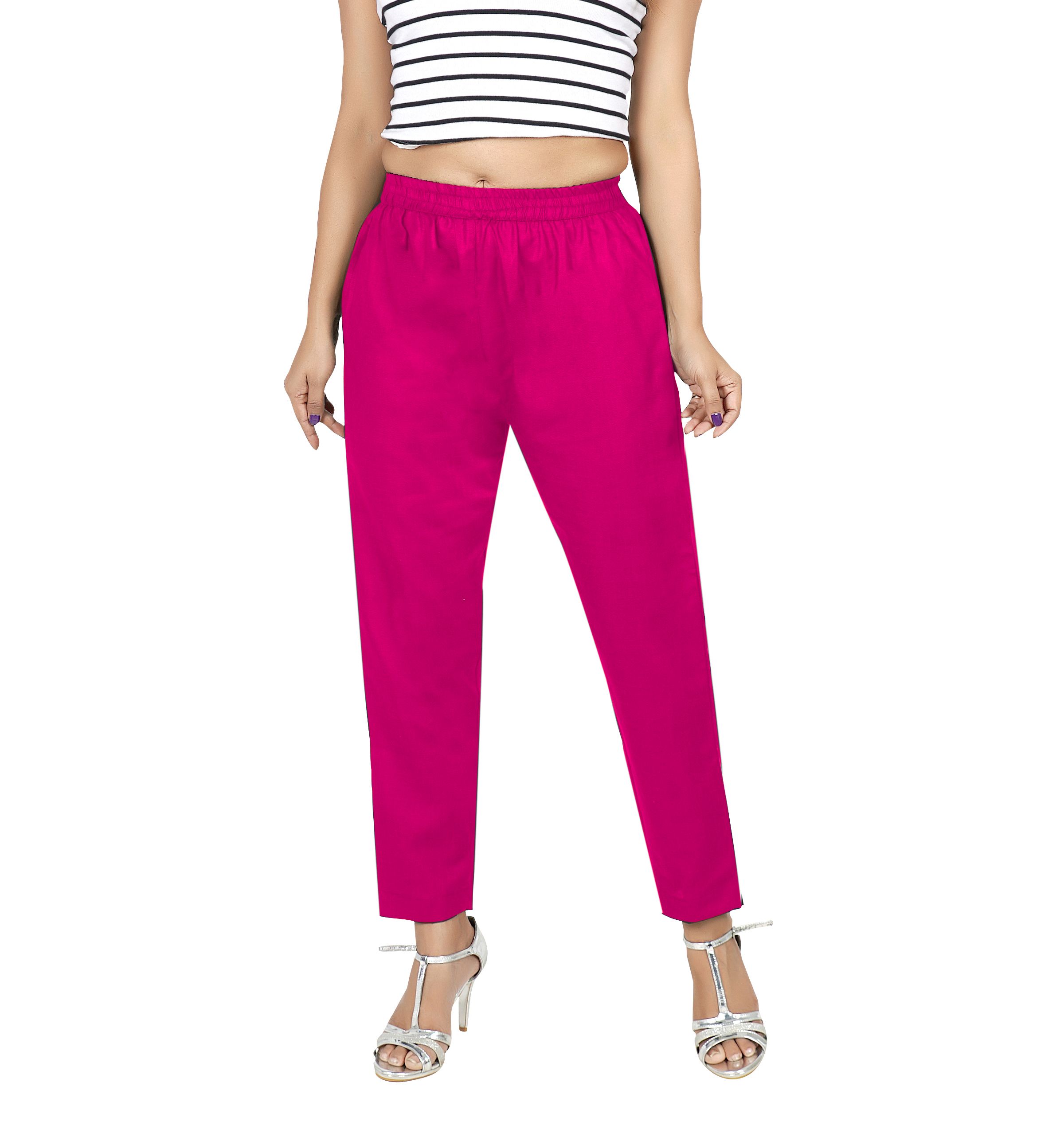     			Colorscube - Pink Cotton Women's Straight Pant ( Pack of 1 )