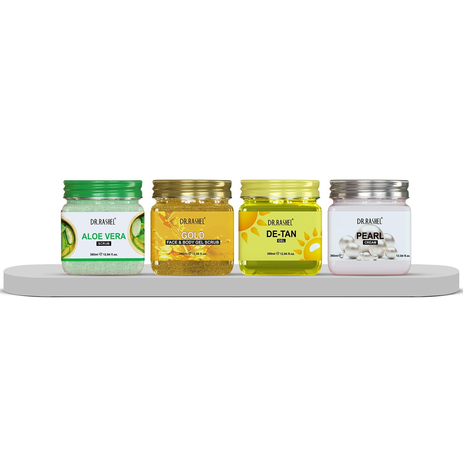     			DR.RASHEL De Tan Gel, Gold Gel Scrub, Pearl Scrub & Aloe Vera Cream ( 380 ml each) | Pack of 4